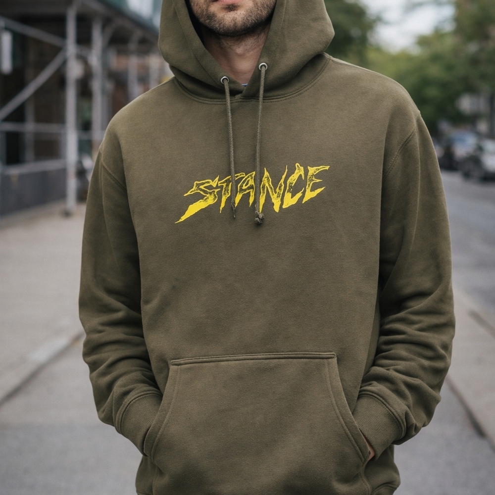 Stance Men's Hoodie in Olive Green - Picture 1 of 4